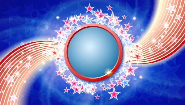 Днем Независимости Голубой Фон Праздника Фейерверком Звездами — стоковый вектор