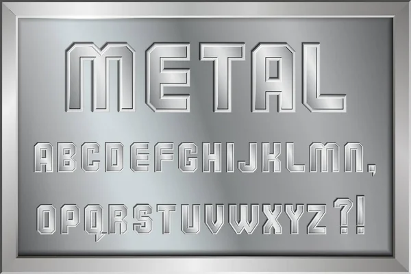Υφή Vector Metal Γραμματοσειρά Σύνολο Γραμμάτων — Διανυσματικό Αρχείο