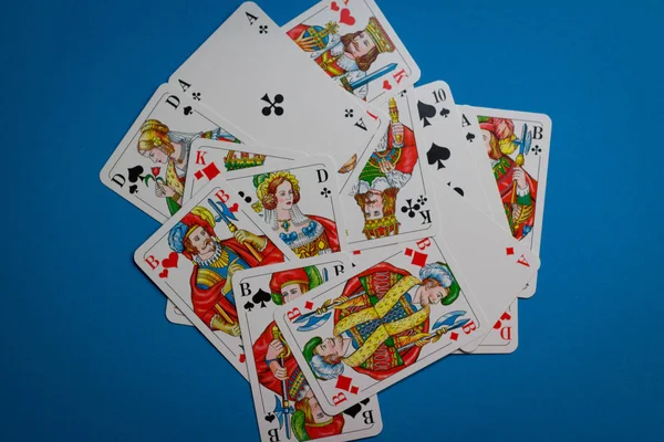 A pile of playing cards on the table — Stock Photo, Image