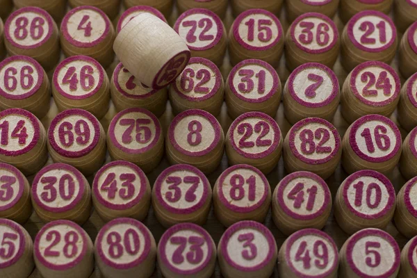 Balls with bingo numbers used to randomly select lucky numbers d