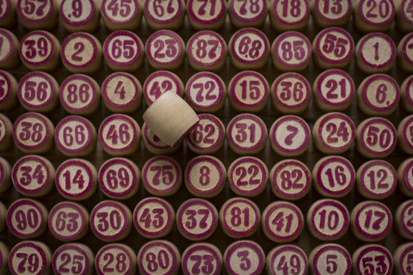 balls with bingo numbers used to randomly select lucky numbers