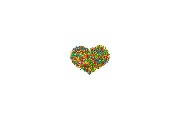 Heart from Multicolored Sweets on the White Background — Stock Photo, Image