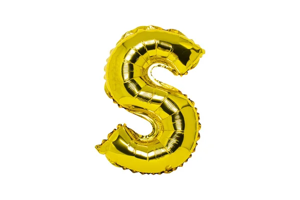 Χρυσό Αερόστατο Γράμμα Λευκό Απομονωμένο Φόντο Concept Διακοπές Γενέθλια Επέτειος — Φωτογραφία Αρχείου