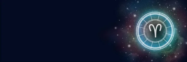 Yıldızlı Gökyüzünün Arka Planında Zodyak Işaretli Astrolojik Çember Yıldız Falı — Stok fotoğraf