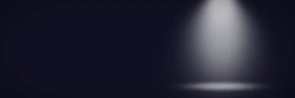 Absztrakt Sötétkék Háttér Lejtővel Fényemulációval Egy Lámpásból Előadásra Használható Zászlós — Stock Fotó