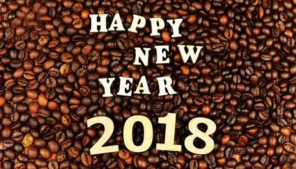 Буквы и цифры, надпись С Новым 2018 годом на ароматный — стоковое фото