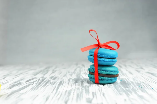 Delicious sweet blue  cookies macaron — Stock Photo, Image