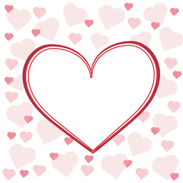 A fehér alapon, rózsaszín szívekkel, logo, február Valentin nap ünnep üdvözlőkártya — Stock Vector