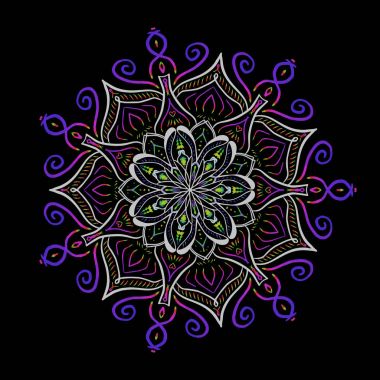 vektör süsleme dekorasyon çok renkli bohem daire. Süs çiçek Mandala