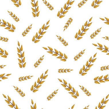 bitkiler ile Seamless Modeli spikelets sarı çırpı
