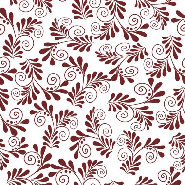 çiçek ve bitki kırmızı renk ile Seamless Modeli