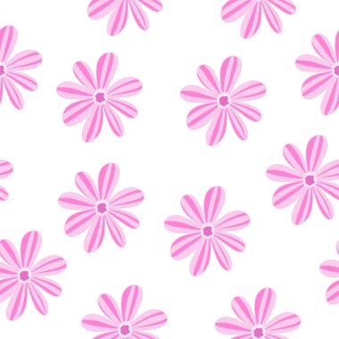 vektör çizim seamless modeli pembe çiçekler bitkiler ile 
