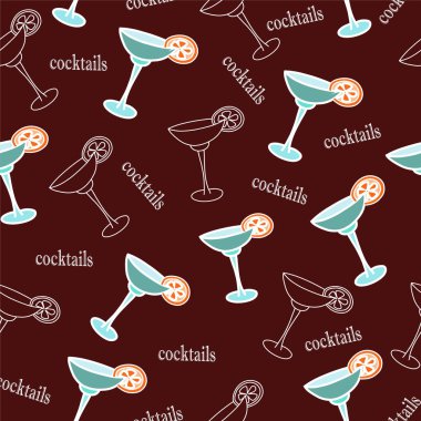 bir bardak buz margarita bir içkiyle Ector seamless modeli