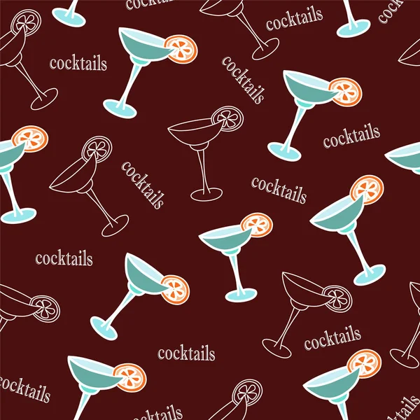 bir bardak buz margarita bir içkiyle Ector seamless modeli