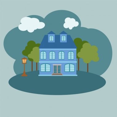 vektör soyut ev avlu içinde inşa