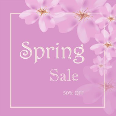 vektör banner çiçekler ile mağaza reklam için 