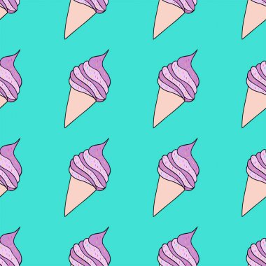 moda vektör yiyecek ile seamless modeli