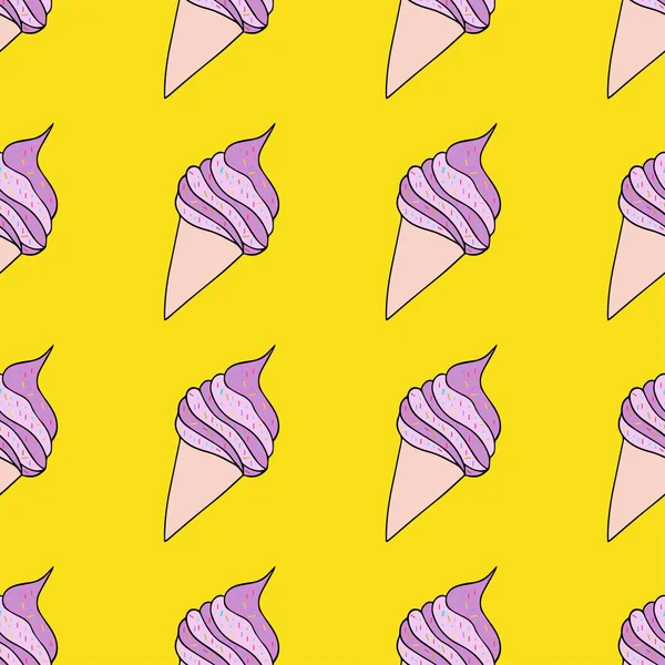 Vektorové módní vzor bezešvé s sladká jídla růžové zmrzliny — Stockový vektor