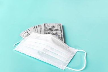Tıbbi maske ve Amerikan banknotunun geçmişi. Koronavirüs salgını..