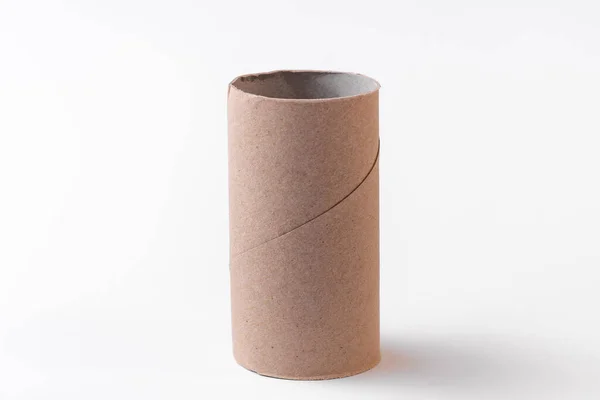 Eine Leere Rolle Toilettenpapier Isoliert Auf Weißem Hintergrund Kopierraum Raum — Stockfoto