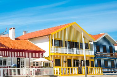 renkli evler costa nova, aveiro, Portekiz