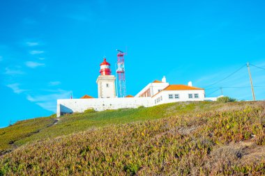 Cabo da Roca (Cape Roca) Batı Portekiz Atlantik kıyılarının görünümü