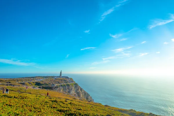 Kilátás nyílik az Atlanti-óceán partján, a Cabo da Roca (Szikla-fok) nyugati Portugáliában — Stock Fotó