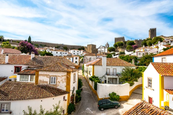 Óbidos Portugal. vista de Óbidos, Óbidos é uma antiga vila medieval portuguesa, a partir do século XI, ainda dentro das muralhas do castelo. Óbidos, Portugal . — Fotografia de Stock