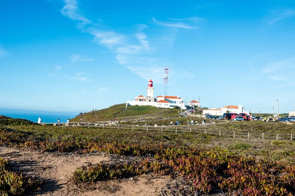 Cabo da Roca (Cape Roca), Portekiz, anakara Avrupa'nın en batıdaki nokta görünümünü.
