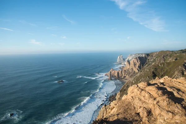 Cabo da Roca (Cape Roca), Portekiz, anakara Avrupa'nın en batıdaki nokta görünümünü. — Stok fotoğraf