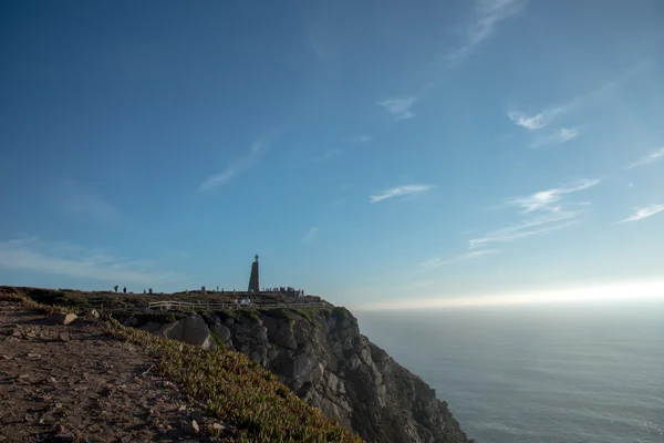 Cabo da Roca (Cape Roca), Portekiz, anakara Avrupa'nın en batıdaki nokta görünümünü. — Stok fotoğraf