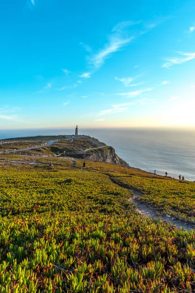 Cabo da Roca (Cape Roca), Portekiz, anakara Avrupa'nın en batıdaki nokta görünümünü.