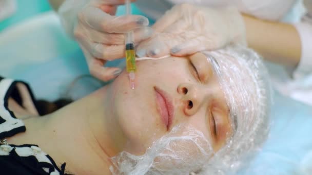 Medizinische Kosmetologie der Plasmainjektion — Stockvideo