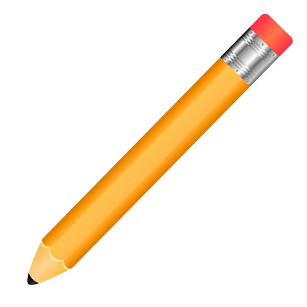 Ξύλινο μυτερό μολύβι που απομονώνονται σε λευκό φόντο — Διανυσματικό Αρχείο