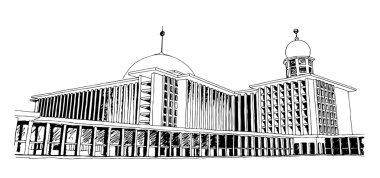 Bir el çizilmiş kroki İstiklâl Camii Jakarta, Endonezya