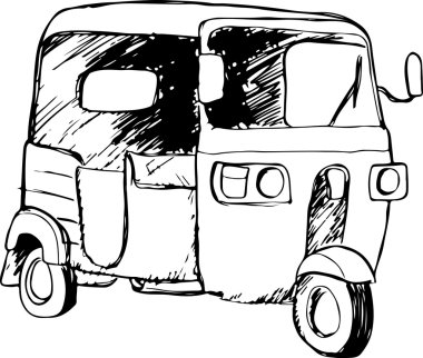 Vektör grafiği Endonezya Bajaj bilinen geleneksel bir Taxi