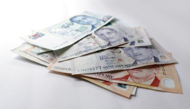 Beyaz arka plan üzerinde Singapur Doları