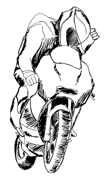 a hand drawn sketch of sport motorcyclist