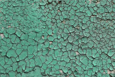 Eski kurumuş, çatlamış, yeşil renkte kabuğu soyulmuş. Soyut modern moda dokusu arkaplanı