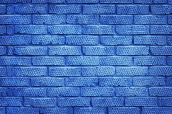 Mur Brique Peint Bleu Classique Abstrait Moderne Texture Tendance Fond — Photo