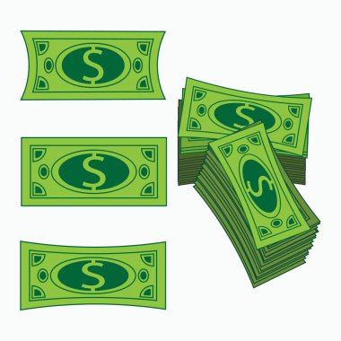 Simge basit Amerikan Doları. Kavram iş kar. Bir vektör bir örnek üzerinde beyaz arka plan ayrı kolaydır.