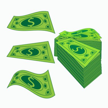 Simge Amerikan kıvrım. Kavram iş kar. Bir vektör bir resimde beyaz yalıtım zemin üzerine.