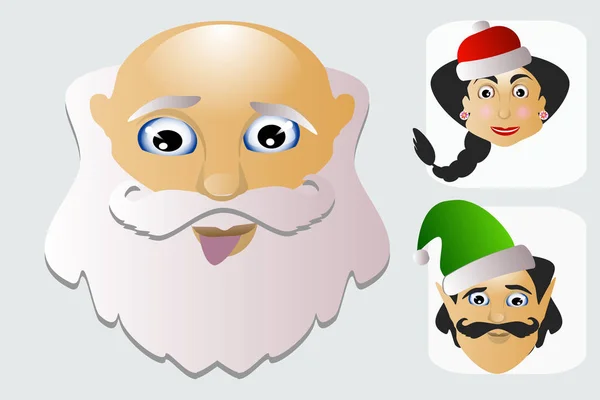 Ikona mody Santa Claus łatwe edytowalne na białym tle wraz z miss i elf ilustracja wektorowa — Wektor stockowy