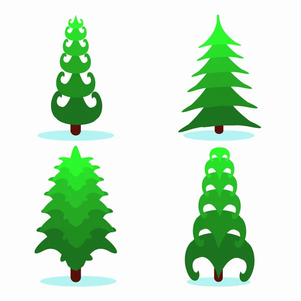 Árbol de Navidad algunas piezas sobre fondo blanco vector ilustración — Vector de stock