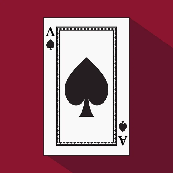 Carte da gioco. l'immagine dell'icona è facile. picco spide ace con bianco un substrato di base. illustrazione vettoriale su sfondo rosso. applicazione appuntamento per: sito web, stampa, t-shirt, tessuto, interno, regi — Vettoriale Stock