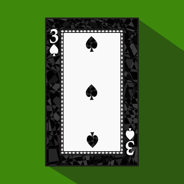 Kártya. a ikon kép könnyű. csúcs spide három 3 a sötét terület határa. egy zöld háttér vektor illusztráció. alkalmazás találkozó: weboldal, sajtó, póló, szövet belső — Stock Vector