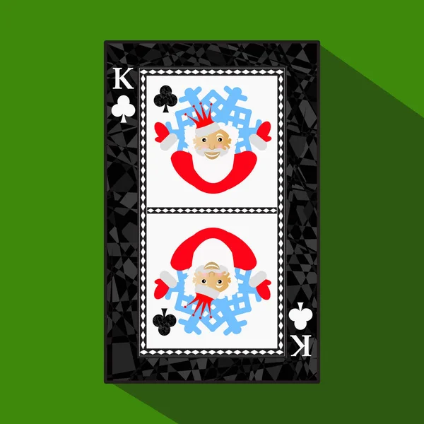 Spielkarte. das Symbolbild ist einfach. Vereinskönig. Neujahr Weihnachtsmann. Weihnachtsthema. über dunkle Gebietsgrenzen. eine Vektorillustration auf grünem Hintergrund. Bewerbungstermin für: Website — Stockvektor