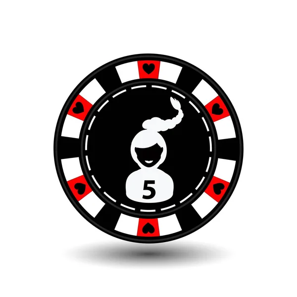 Casino de poker fictício Natal ano novo. Icon vetor ilustração EPS 10 em branco fácil de separar o fundo. uso para sites, design, decoração, impressão, etc. No meio da Santa Cla da menina — Vetor de Stock