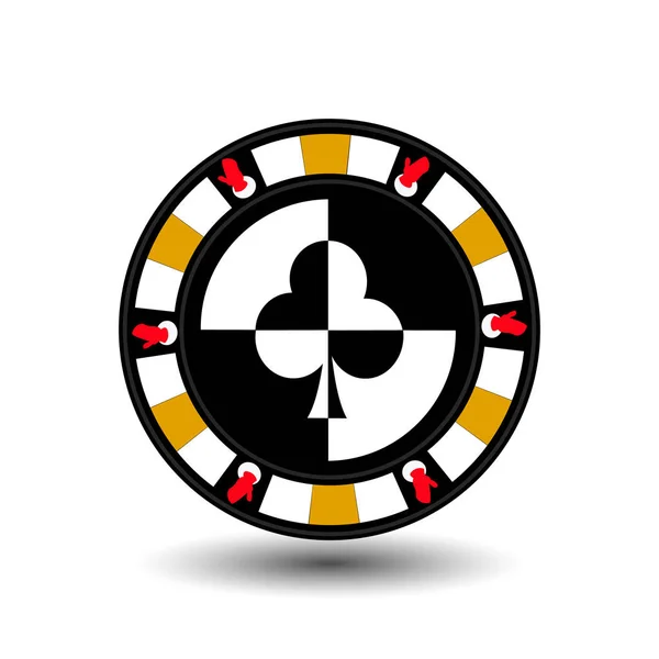 芯片扑克赌场圣诞新的一年。图标矢量图 Eps 10 白色容易被分离的背景上。用于网站、 设计、 装饰、 印刷等。在这俱乐部双方 — 图库矢量图片