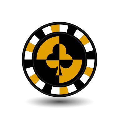 fişleri poker için bir takım elbise kulüp bir simge beyaz izole arka planda sarı. illüstrasyon vektör eps 10. Web siteleri için kullanmak için tasarım, basın, yazdırır...